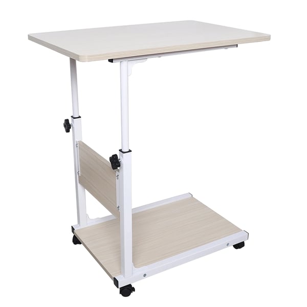 Sofabord / Sidebord - Kaffebord - Med Hjul - Rektangulær - Metal - Moderne Minimalistisk - Justerbar - Hvid