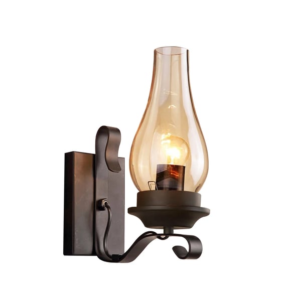 Retro seinälamppu - Lasipallo - Seinään asennettava - Värillinen lasi - E27 220 V - LED-yhteensopiva - Ilman valonlähdettä - Samppanja/kahvinruskea