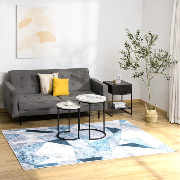 Matta - Golvmatta - 230 x 160 cm - Sammet - Diamantmönster - Modern