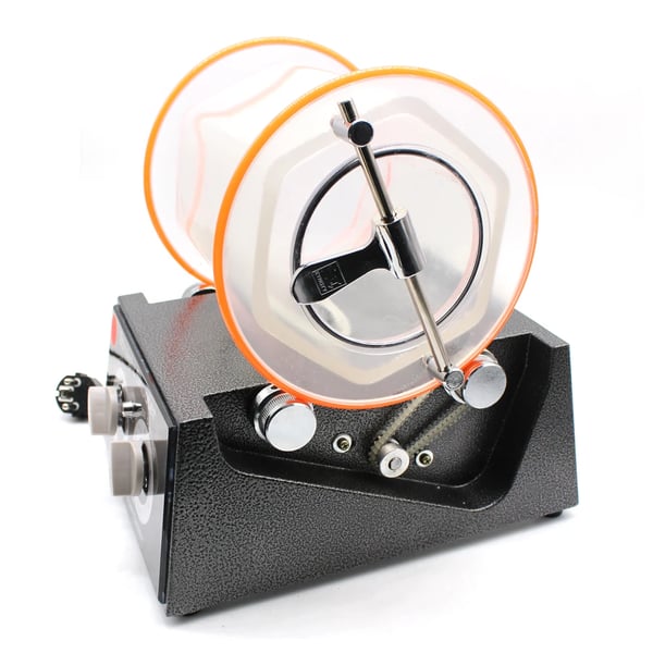 Slibe- og polermaskine til smykker/perler - Bordmodel - 220V, 150W - 5 hastigheder - 500–3000 rpm - Timer 0–60 min - Klar/Sort/Orange