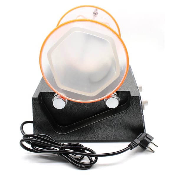 Slibe- og polermaskine til smykker/perler - Bordmodel - 220V, 150W - 5 hastigheder - 500–3000 rpm - Timer 0–60 min - Klar/Sort/Orange