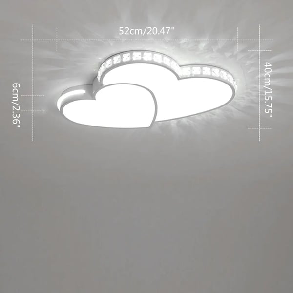 Hjerteformet loftlampe - LED plafondlampe - 21–30 W - Ikke dæmpbar - Overflademonteret - Inkl. LED-lyskilde - 10–15 m² - 90–260 V AC - Hvid
