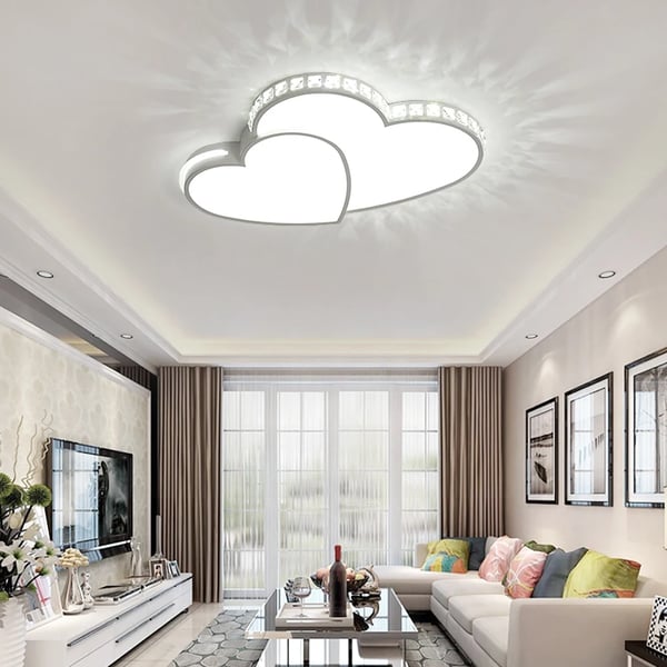 Hjerteformet loftlampe - LED plafondlampe - 21–30 W - Ikke dæmpbar - Overflademonteret - Inkl. LED-lyskilde - 10–15 m² - 90–260 V AC - Hvid