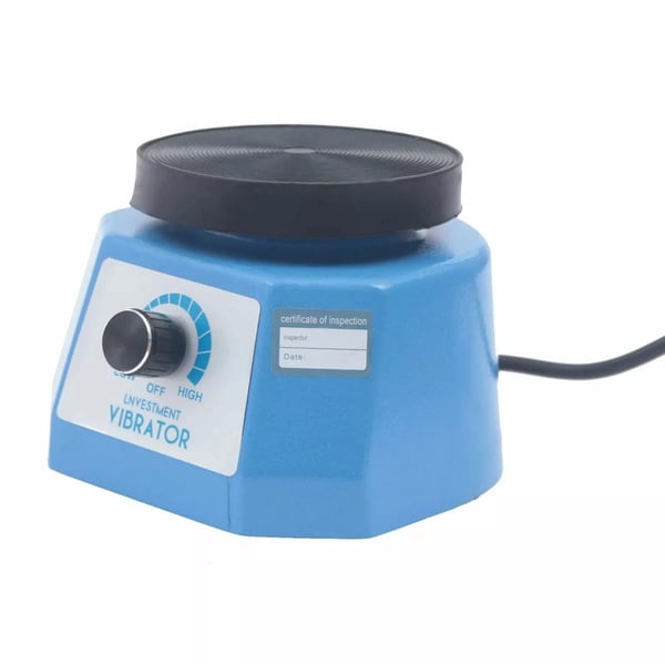 Dental vibrator 4" rund, laboratorie-oscillator, variabel hastighed, 100 W, til gipsblanding og modelstøbning, blå