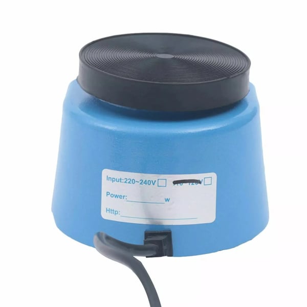 Dental vibrator 4" rund, laboratorie-oscillator, variabel hastighed, 100 W, til gipsblanding og modelstøbning, blå