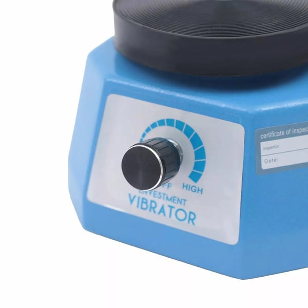 Dental vibrator 4" rund, laboratorie-oscillator, variabel hastighed, 100 W, til gipsblanding og modelstøbning, blå