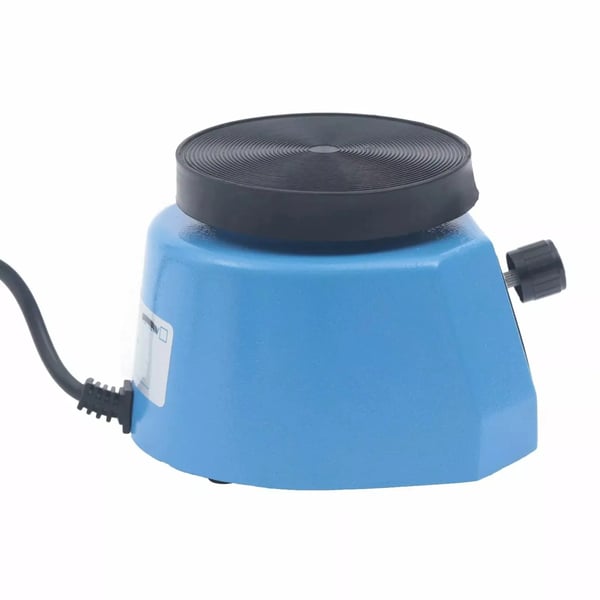 Dental vibrator 4" rund, laboratorie-oscillator, variabel hastighed, 100 W, til gipsblanding og modelstøbning, blå