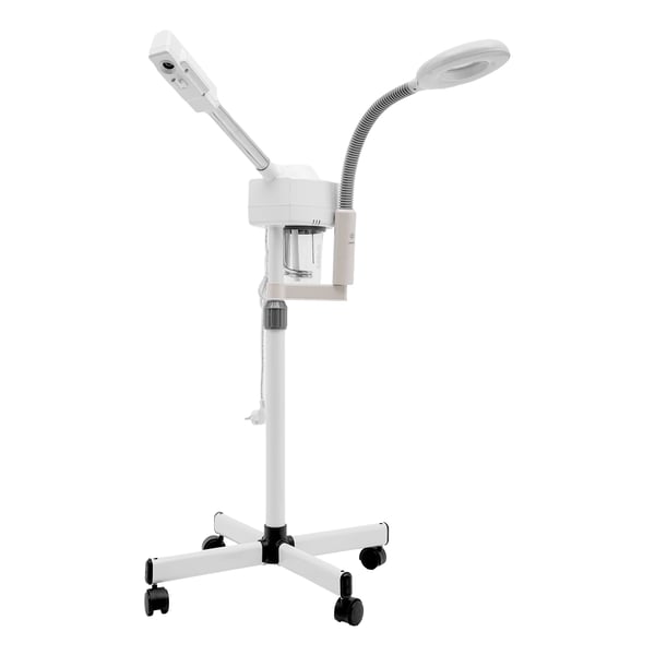 Professionel ansigtsdamper 2-i-1, 5x lupelampe, 800 W, hvid, til skønhedsklinikker & spa