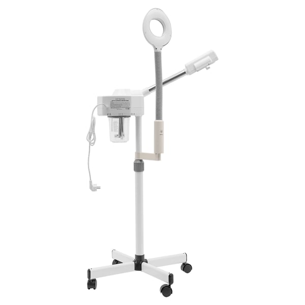 Professionel ansigtsdamper 2-i-1, 5x lupelampe, 800 W, hvid, til skønhedsklinikker & spa