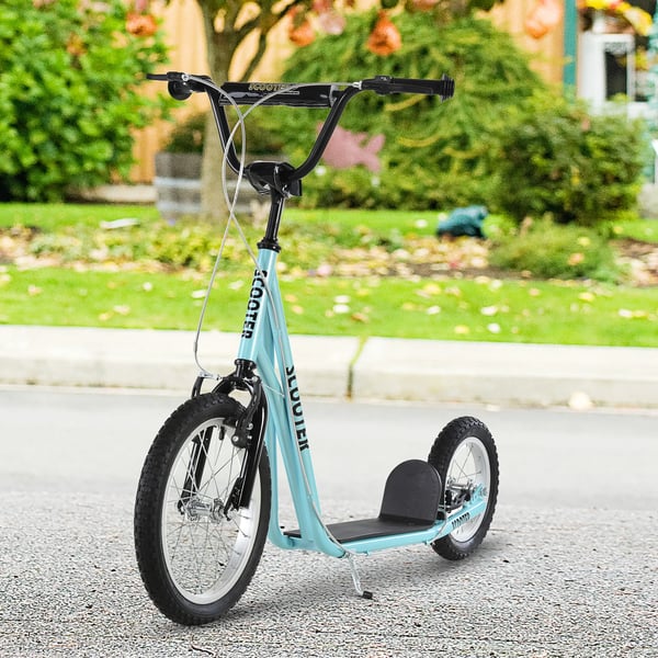 Barnsparkcykel, 5+ år, höjdjusterbart styre, fotbroms, blå
