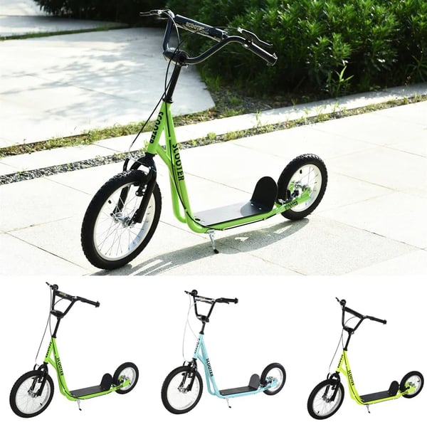 Barnsparkcykel, 5+ år, höjdjusterbart styre, fotbroms, blå
