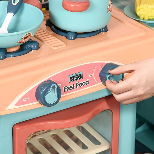 Leksakskök - Köksleksaksset för barn - För 6–12 år - 79,5×33×90,5 cm - PP/ABS-material - CE-certifierad - Utan batteri - Flerfärgad