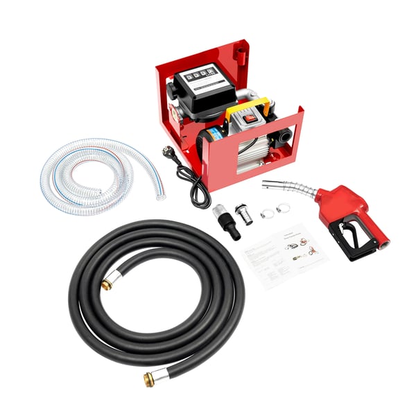 Dieselöverföringspump, elektrisk 550 W 220 V EU-kontakt, 60 L/min självprimande, automatisk bränslepistol med mätare, 2800 varv/min