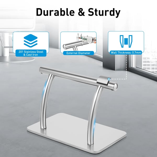 Frisørstol Fodstøtte - Stolmonteret Pedal - Rustfrit Stål - Størrelse 29,5×19×20,5 cm - Til Barbersalon - Sølv