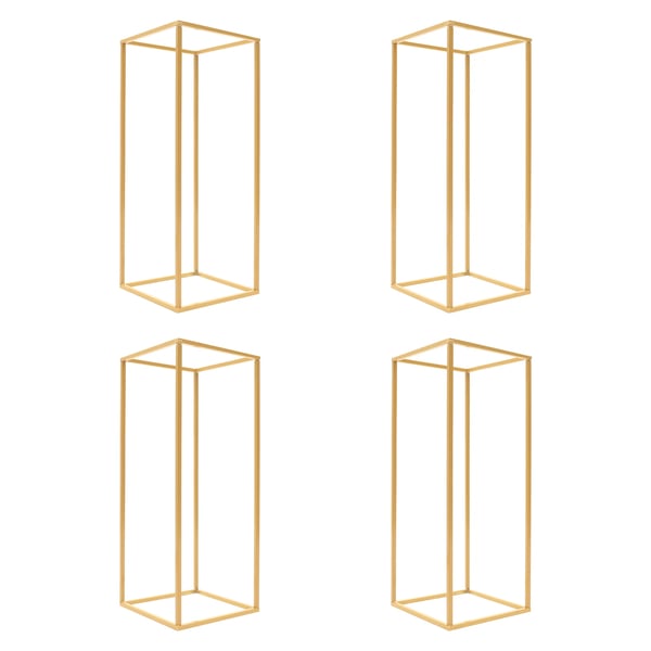 4 stk. blomsterstandere til bryllup, metalsøjler 60 cm, guld – holder til vaser og ballondekoration