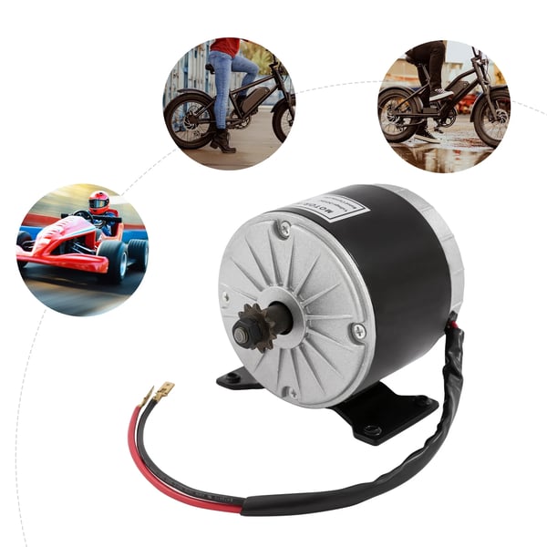350W 24V DC børstet motor, MY1016 permanentmagnet-motor/generator, reversibel 2750 rpm, til scooter/vindmølle, sort