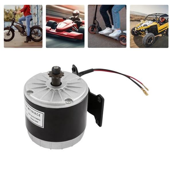 350W 24V DC børstet motor, MY1016 permanentmagnet-motor/generator, reversibel 2750 rpm, til scooter/vindmølle, sort