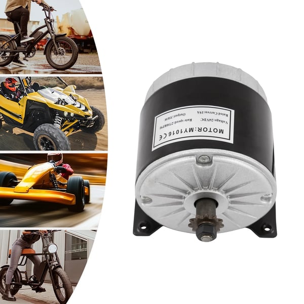 350W 24V DC børstet motor, MY1016 permanentmagnet-motor/generator, reversibel 2750 rpm, til scooter/vindmølle, sort