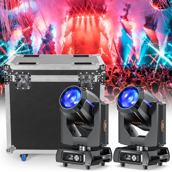 Flightcase för 2×380 W moving head beam - Airline Case - Robust transportlåda - Hjul & handtag - Mått 66,5×42,5×72,5 cm - Ljusgrå