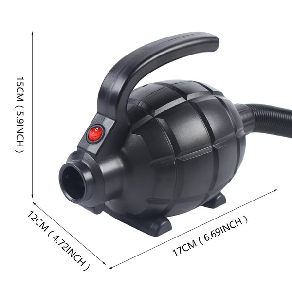 Elektrisk luftpumpe - Højtrykspumpe 240 V EU-stik - 600 W - 2 min hurtig oppustning - Til gummibåd & luftmadras - Sort