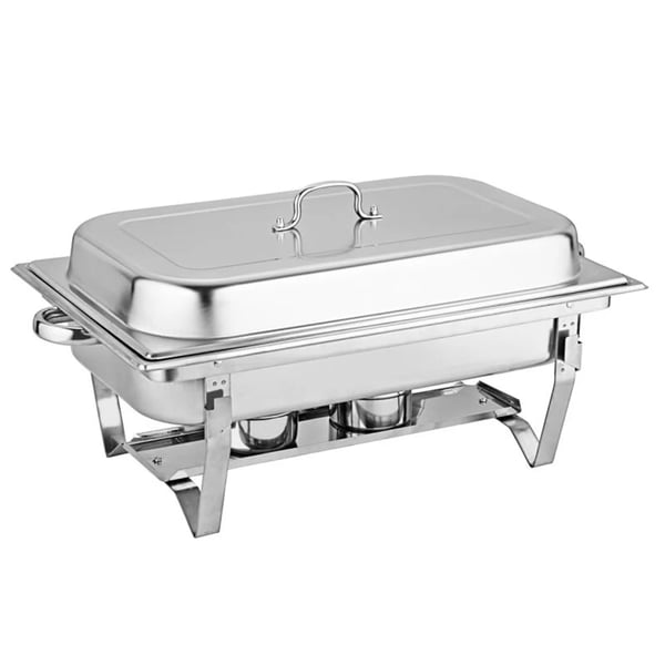 Buffetvarmer Chafing Dish - Rektangulær Madvarmer - 3 Sektioner 3×3 L (9 L) - Rustfrit Stål - Til Catering & Buffet