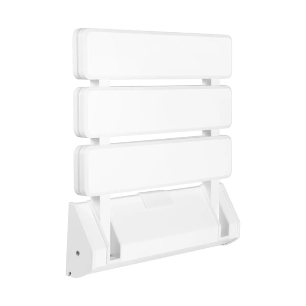 Foldbart Brusersæde - Vægmonteret - Maks Belastning 130 kg - Ergonomisk - Pladsbesparende - Uden Ben - Hvid