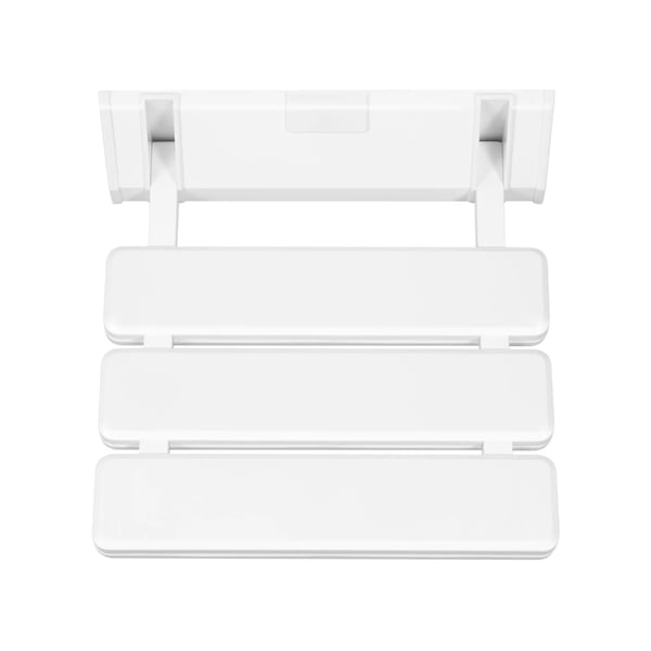 Foldbart Brusersæde - Vægmonteret - Maks Belastning 130 kg - Ergonomisk - Pladsbesparende - Uden Ben - Hvid