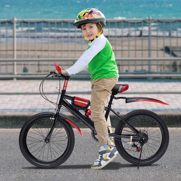 Lasten maastopyörä - MTB - 50 cm renkaat - 7 vaihdetta - etuvannejarru, jalkajarru - hiiliteräsrunko - alumiinivanteet - 130–150 cm - Punainen