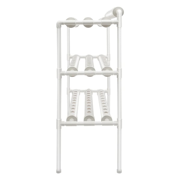 Hydroponisk dyrkningssystem, 3-etagers PVC-rørsystem, 90 plantepladser