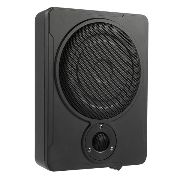 Under-sätes subwoofer för bil, aktiv 8", inbyggd förstärkare, ultratunn, 200 W, 30–100 Hz