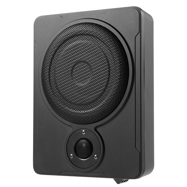 Undersæde-subwoofer til bil, aktiv 8", indbygget forstærker, ultraslank, 200 W, 30–100 Hz