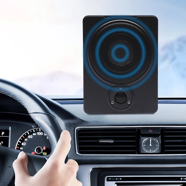 Undersæde-subwoofer til bil, aktiv 8", indbygget forstærker, ultraslank, 200 W, 30–100 Hz