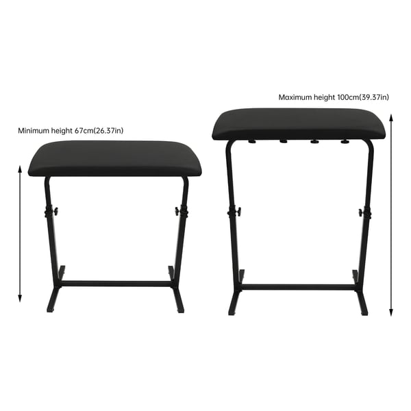 Tatoveringsarmstøtte - Stativ - Stor blød pude 73×40×5,5 cm - 340° roterbar - Justerbar højde 67–100 cm - Bæreevne 80 kg - Jern/PVC - Sort