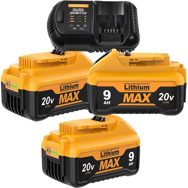 DeWalt 20V -yhteensopiva DCB200 Li-ion työkaluakku, 9000 mAh 21700, ladattava, sopii DCB182 DCB180 DCB181, Kultainen