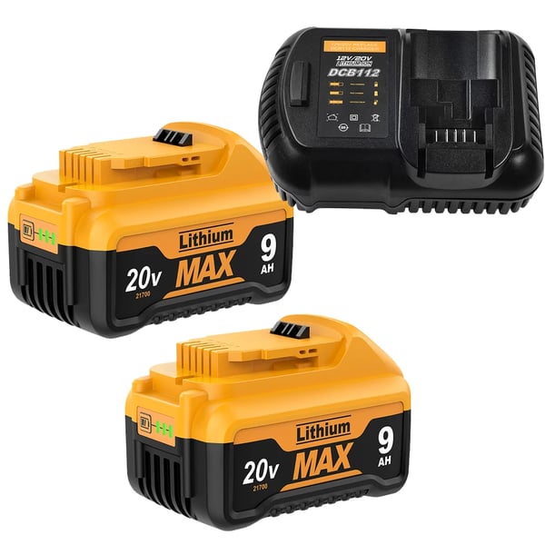 DeWalt 20V MAX, vara-akku DCB200, 9000 mAh Li-ion 21700, yhteensopiva DCB182/DCB180/DCB181-mallien kanssa, taivaansininen