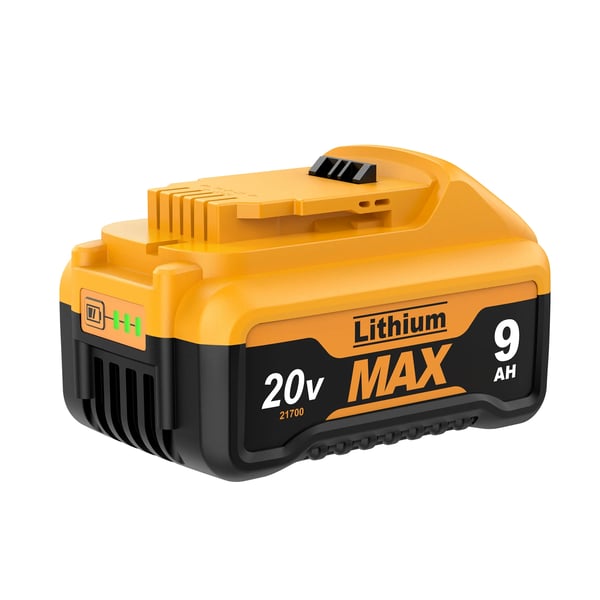 Yhteensopiva DeWalt 20V DCB200 vara-akku, 9000 mAh 21700 Li-ion, beige, sopii DCB182/DCB180/DCB181