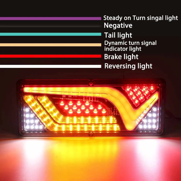 LED Bremselygter - 24 V - 2 Stk - Til Lastbil, Trailer, Bus, Autocamper, Campingvogn, Traktor, Bil