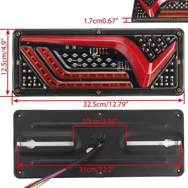 LED Bremselygter - 24 V - 2 Stk - Til Lastbil, Trailer, Bus, Autocamper, Campingvogn, Traktor, Bil