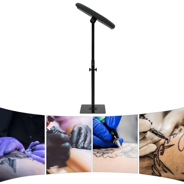 Arm- og benstøtte til tatovering, stativ, justerbar højde 68–100 cm, bærbar, skumpude