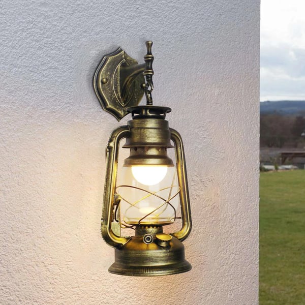 Retro Rustik Væglampe - Vægarmatur E27 - 220 V AC - Uden Pære - Traditionel Stil - Montering Kræves - Mørk Khaki