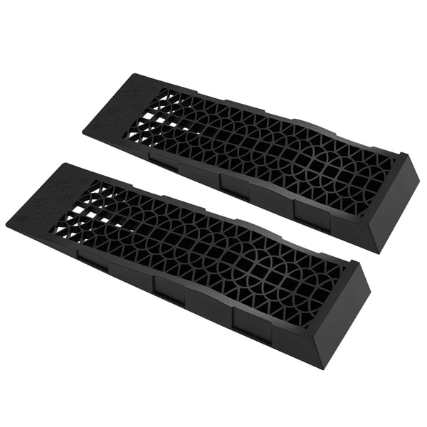 Bilramper - Serviceramper - 2 Stk - 5000 kg Bæreevne - Lav Profil - Ekstra Kraftige - PP-Plast - 69,8×20×7,8 cm - Sort