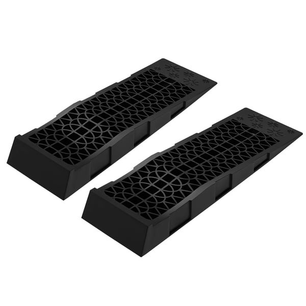 Bilramper - Serviceramper - 2 Stk - 5000 kg Bæreevne - Lav Profil - Ekstra Kraftige - PP-Plast - 69,8×20×7,8 cm - Sort