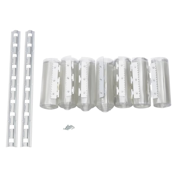 PVC-strimmelgardin 7 stk, dørforhængssæt 200x105 cm, 2 mm, transparent, blød, vind- og vandtæt, antistatisk