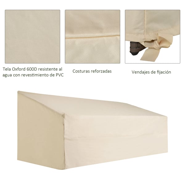 Möbelskydd - Överdrag för 3-sits trädgårdsbänk - Vattentät - 100% Polyester - 218×111×63/101 cm - Utomhus