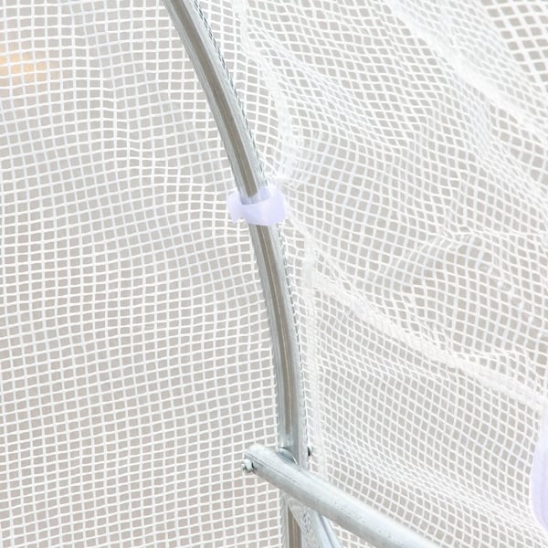Växthustunnel - Trädgårdsväxthus - 400×200×200 cm - 6 Fönster - Vattentät - Vit