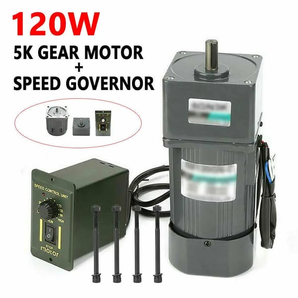 Gearmotor - 120 W AC 220 V - 1350 omdr./min - Hastighedsregulator - CE - Belastning ≤3,5 kg