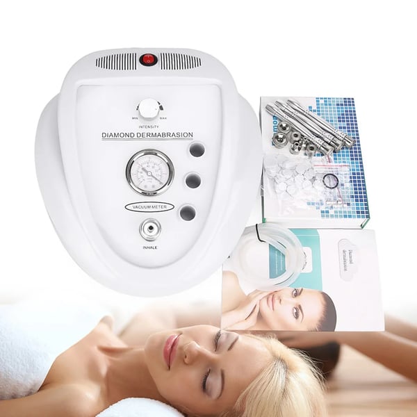 3-huls massageapparat, mikrodermabrasion ansigtsapparat, hudfornyelse & opstramning, anti-rynker, hvid