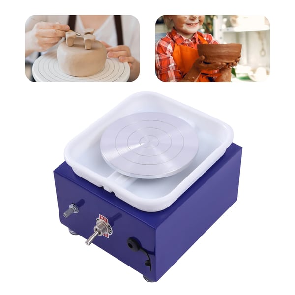 Mini keramik-drejeskive, elektrisk, 0–2000 omdr./min, aftagelig skål, gul