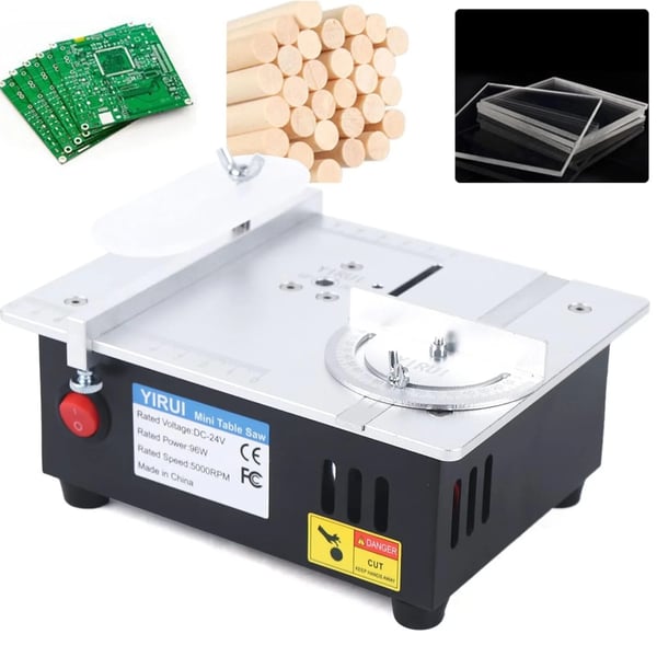 Multifunktionel mini-bordsav, elektrisk skrivebordsmodel, 5000 o/min, til PCB/akryl/finer, sort