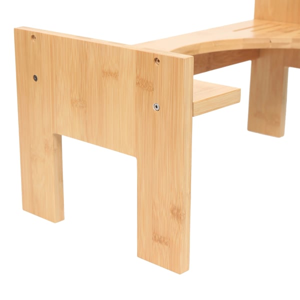 Toiletskammel - Squat Skammel - Justerbar Højde 18–23 cm - Træ - Miljøvenlig - Til Voksne & Børn - Beige